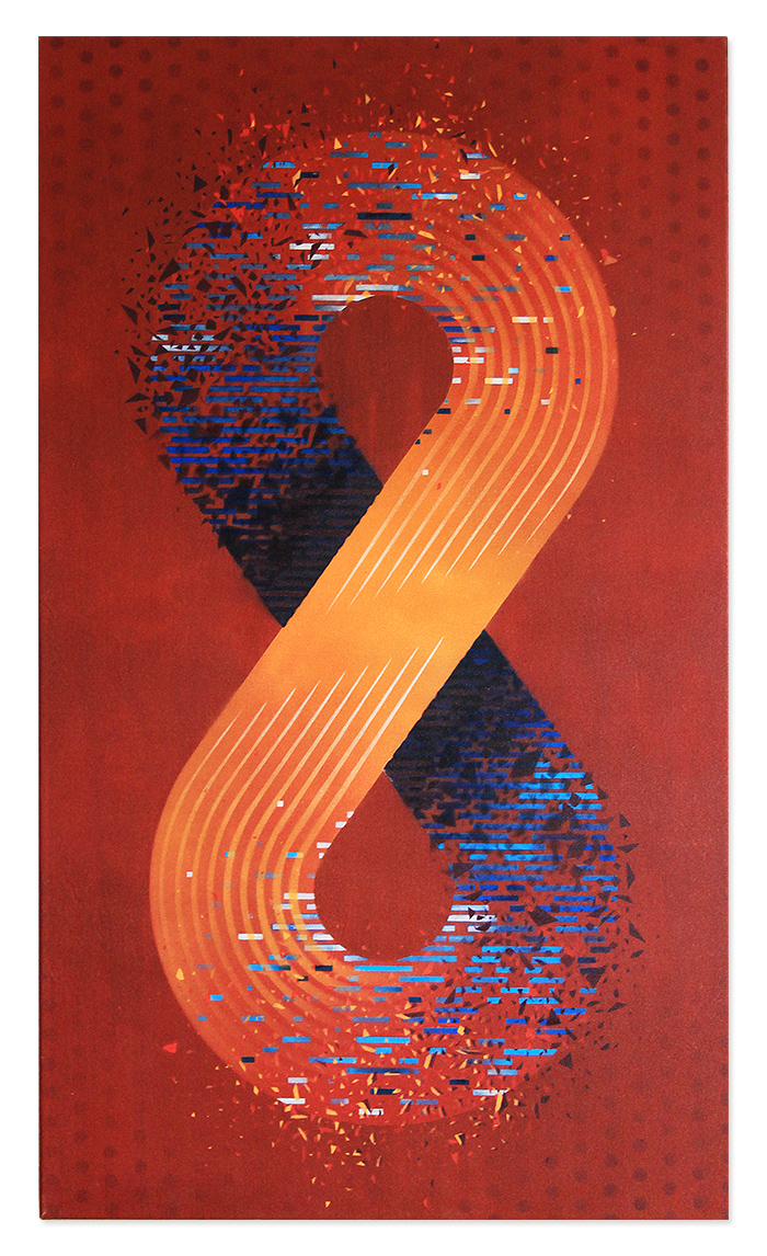 Infinity II - spray and acrylic on canvas, 70x120 cm